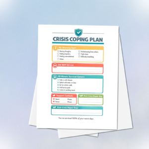 DBT Worksheets Bundle | STOP Skill + TIPP Planner + Emotion Chain + Crisis Coping Plan | Printable Therapy PDF