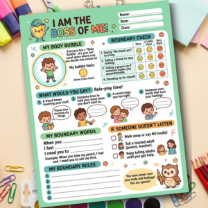 I Am the Boss of Me! — Personal Boundaries Worksheet for Kids | Grades 1-3 SEL Activity