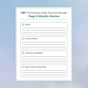 CBT Daily Practice Worksheets | Morning Check-In + Thought Restructuring + Evening Reflection | Printable Bundle