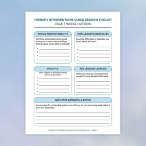 Therapy Interventions Quick Session Toolkit | Therapist Reference Sheets | Clinical Cheat Sheet | 5-Page PDF