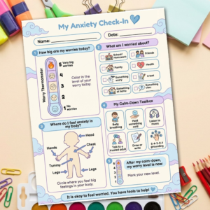 Morning Check-In Worksheets for Kids | 8 Page Feelings Check In Bundle | SEL Emotion Regulation Printables