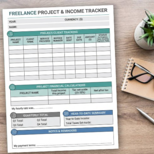 Freelance Income Tracker | Client Project & Payment Log | Small Business Budgeting | Independent Contractor Printable | Instant Download PDF