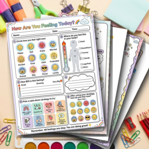 Kids Emotional Regulation Starter Bundle | Feelings, Worry, Coping Skills & Calm Down Worksheets | SEL Printable PDF
