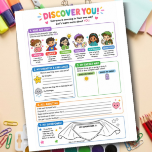 My Personality Superpower | Kids Self-Discovery Worksheet | Enneagram Style SEL | Printable | Grades 1-3