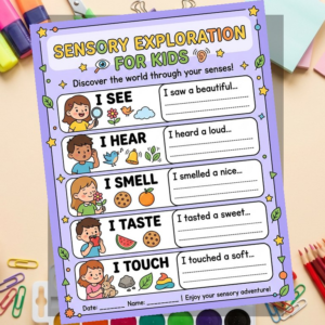Superpower Senses | Kids Sensory Exploration Worksheet | OT