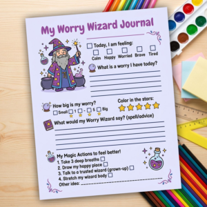 Worry Wizard | Kids Anxiety Management Worksheet | SEL Tool