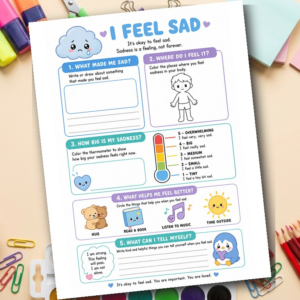 When I Feel Sad Worksheet | Sadness SEL Activity | Emotions for Kids | Grades 1-3 | Printable PDF