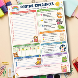Positive Experiences Worksheet for Kids | DBT Pleasant Activities & Gratitude SEL Printable PDF