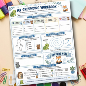 5-4-3-2-1 Grounding Technique Worksheet | Somatic Senses Tool | Anxiety & Flashback Relief | Trauma-Informed Printable | Instant Download PDF