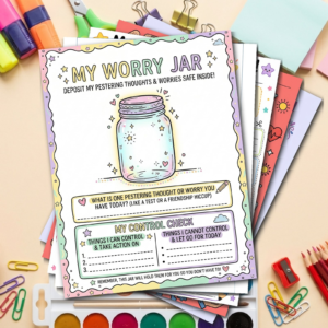 Coping Skills Worksheets for Kids | Anxiety Worry Emotional Regulation SEL Printable Bundle