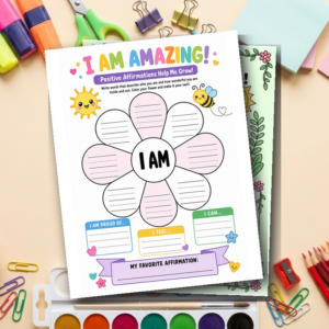 Self Esteem Worksheets for Kids | Confidence Garden & Affirmation Flower SEL Bundle | Counseling Printable PDF